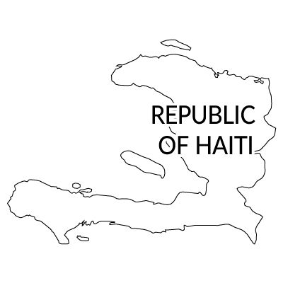ハイチ共和国無料フリーイラスト｜英語(白)